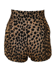 Dolce & Gabbana Brown Leopard High Waisted Hot Pants Shorts