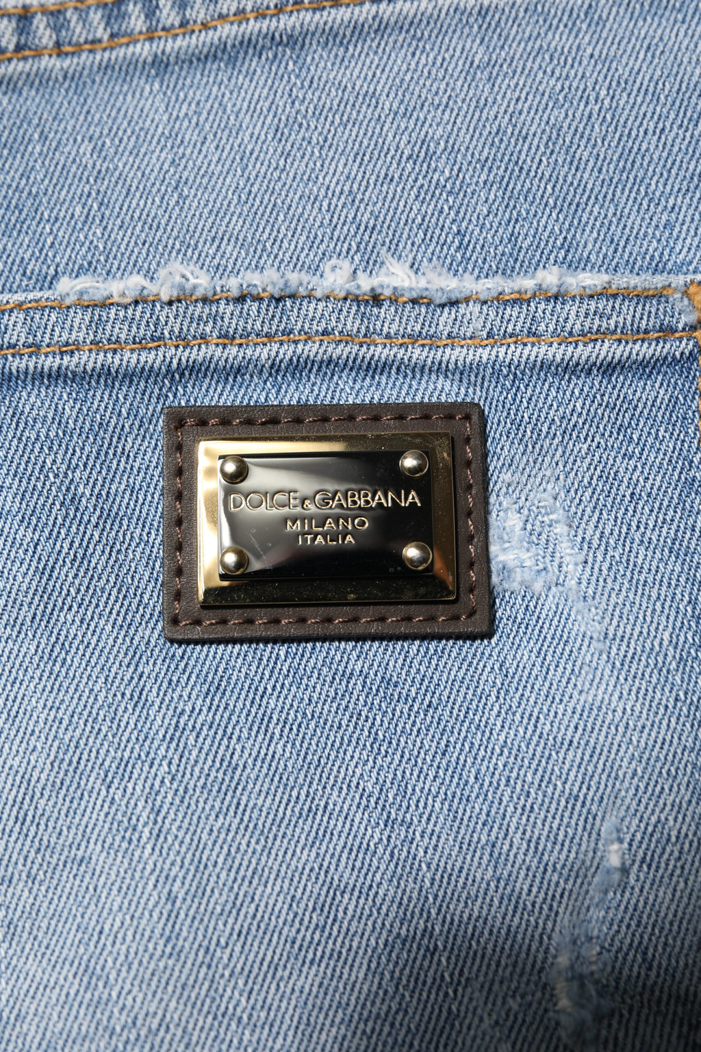 Blå fillete denimbomull hotpants-shorts