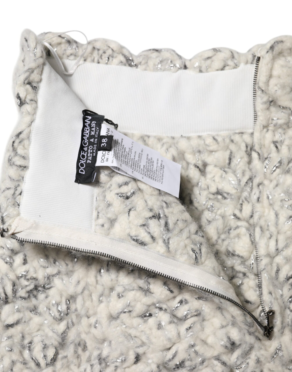 Metalliske Bouclé Strikkede Kasjmir Ruffled Shorts