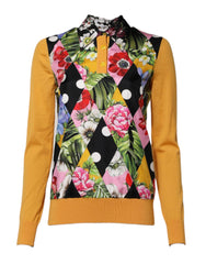Dolce & Gabbana Multicolor Floral Long Sleeves Polo Top
