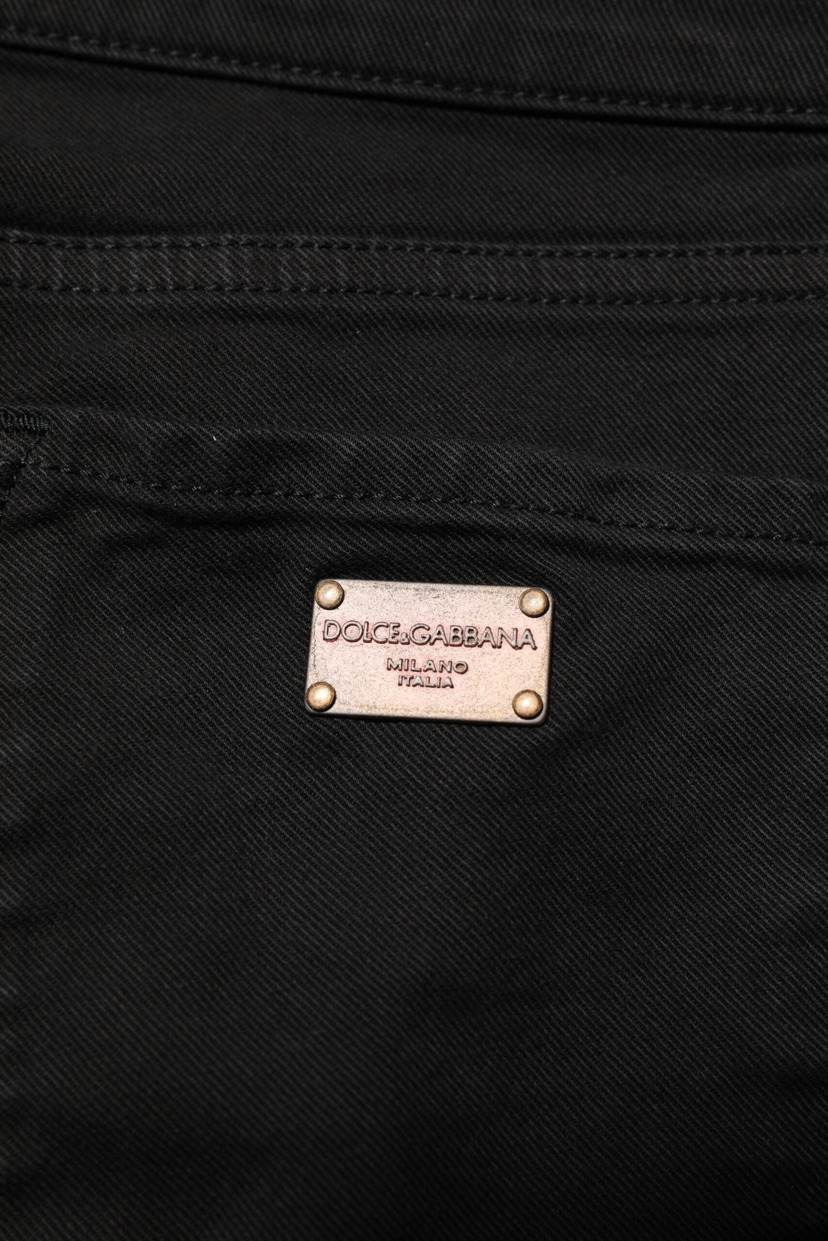 Svarta skinny jeans med mellanhög midja i bomull med logotyp