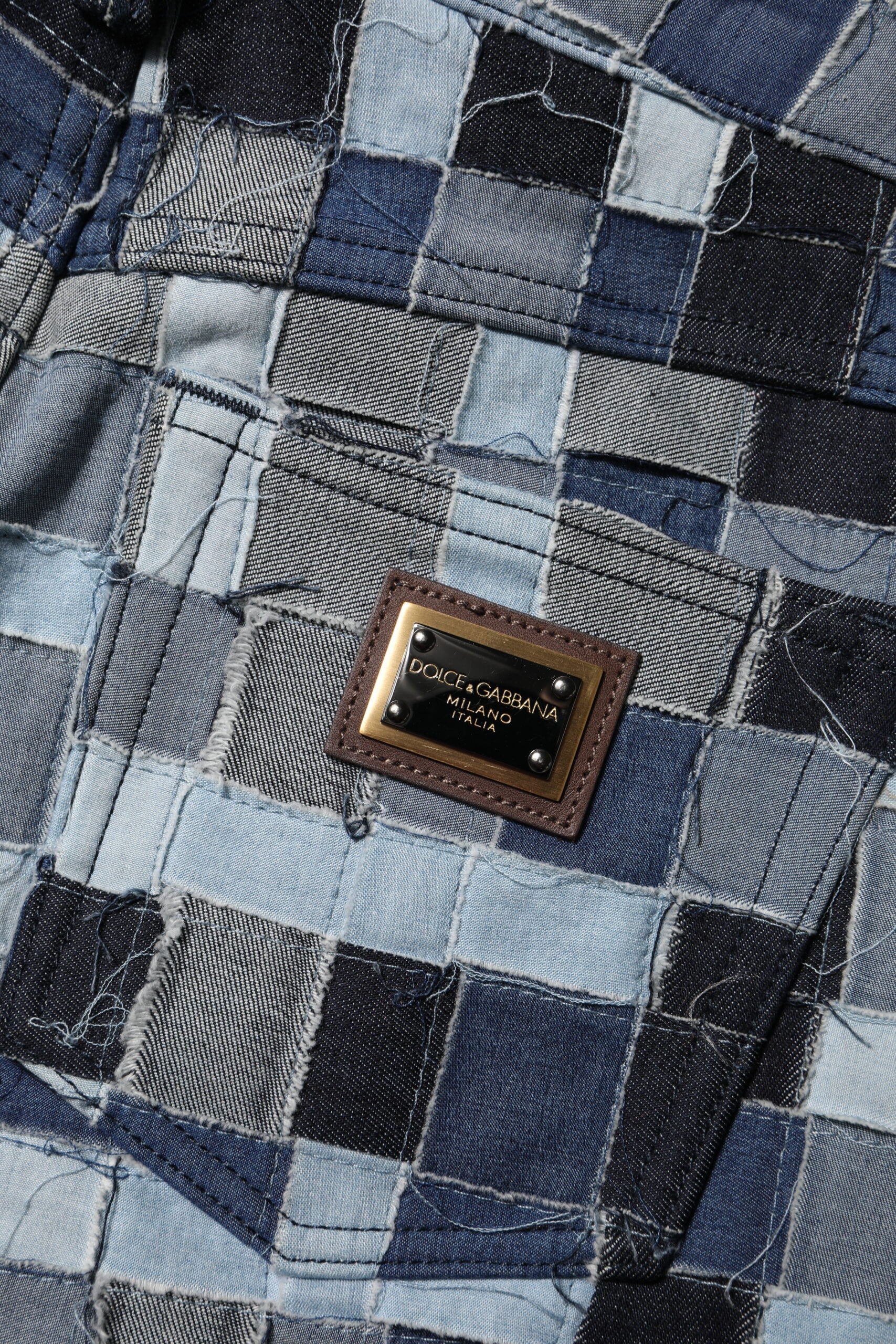 Flerfärgade lappmönster skinny denimjeans