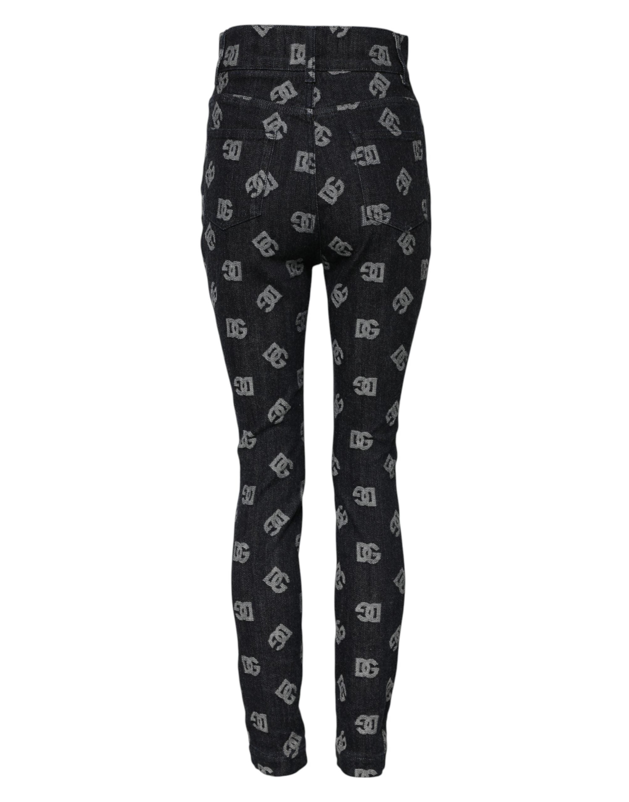 Svarta skinny jeans med hög midja och DG-logotyp