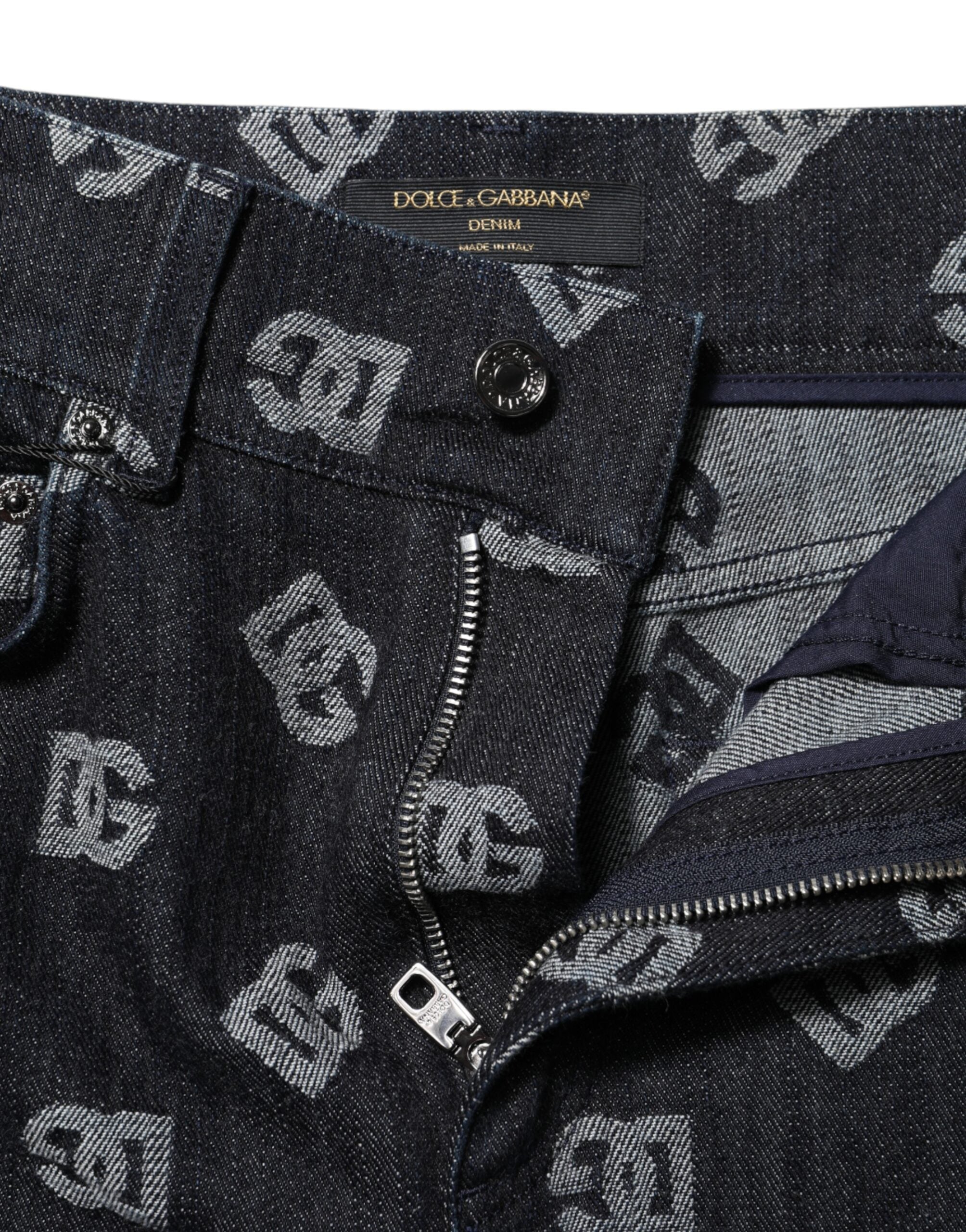 Svarta skinny jeans med hög midja och DG-logotyp