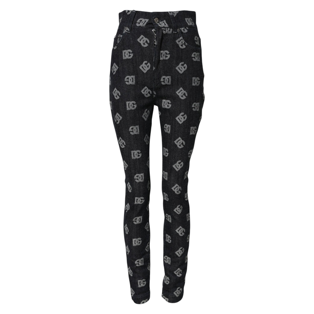 Svarta skinny jeans med hög midja och DG-logotyp