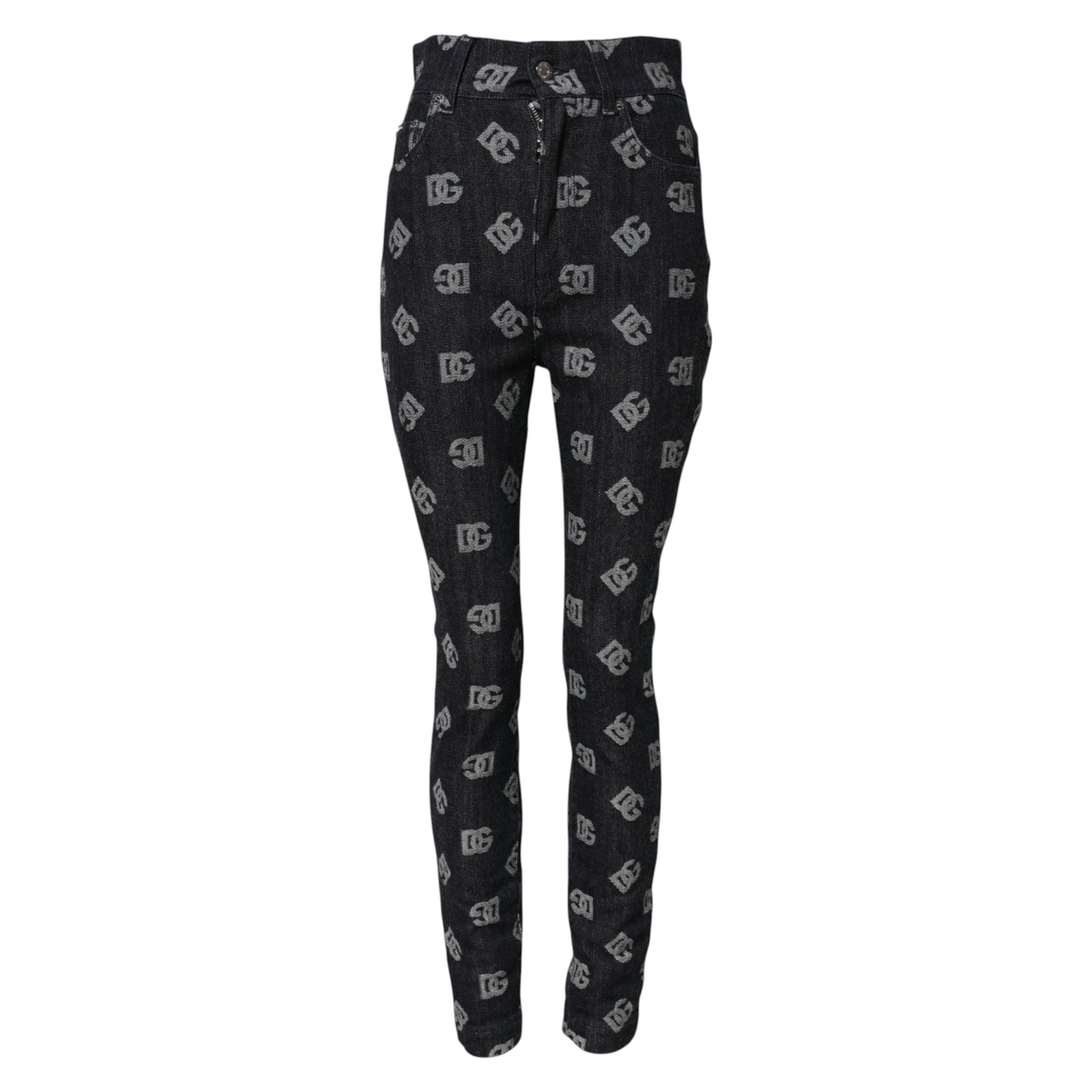 Svarta skinny jeans med hög midja och DG-logotyp