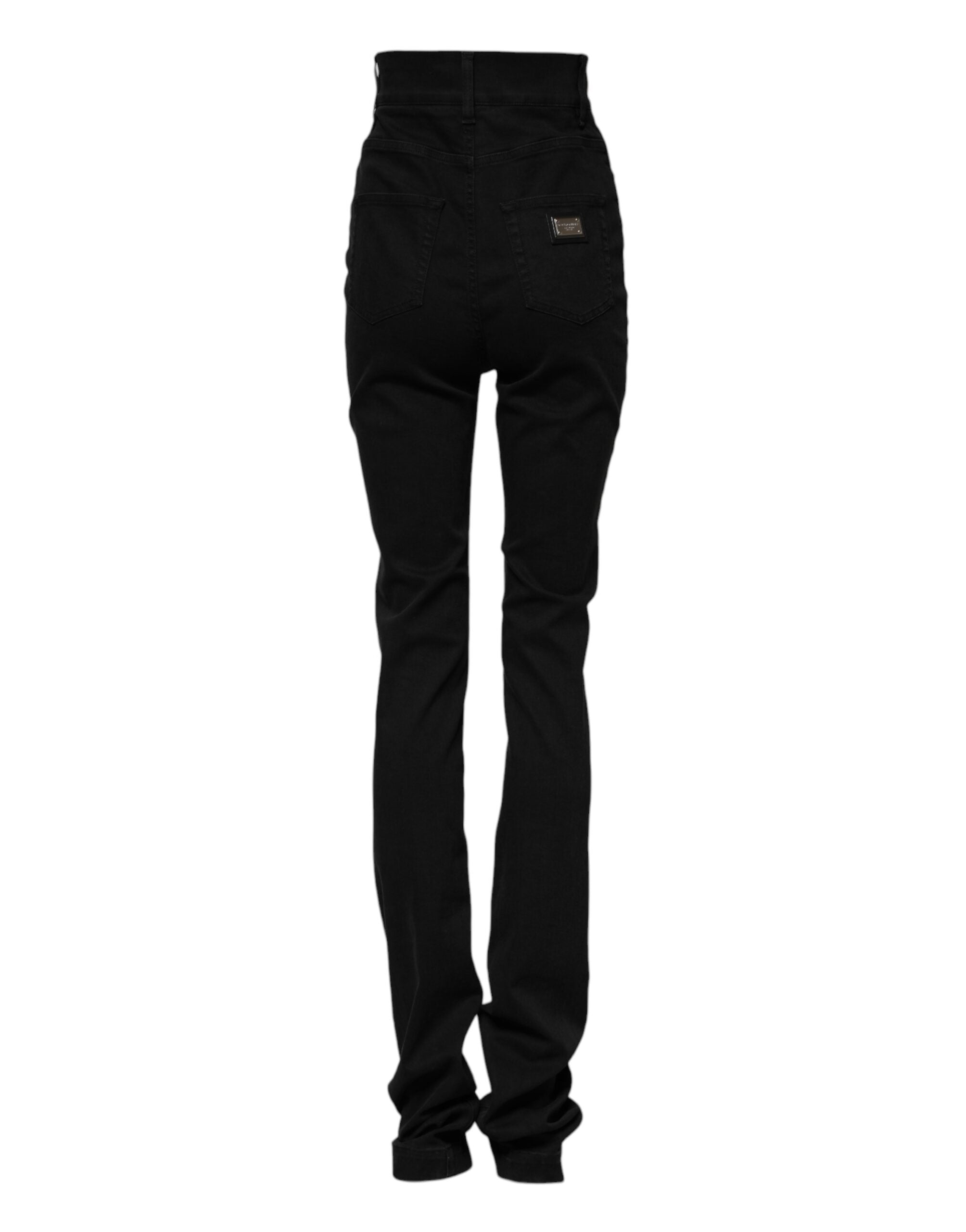 Svarta skinny jeans med hög midja i bomull 