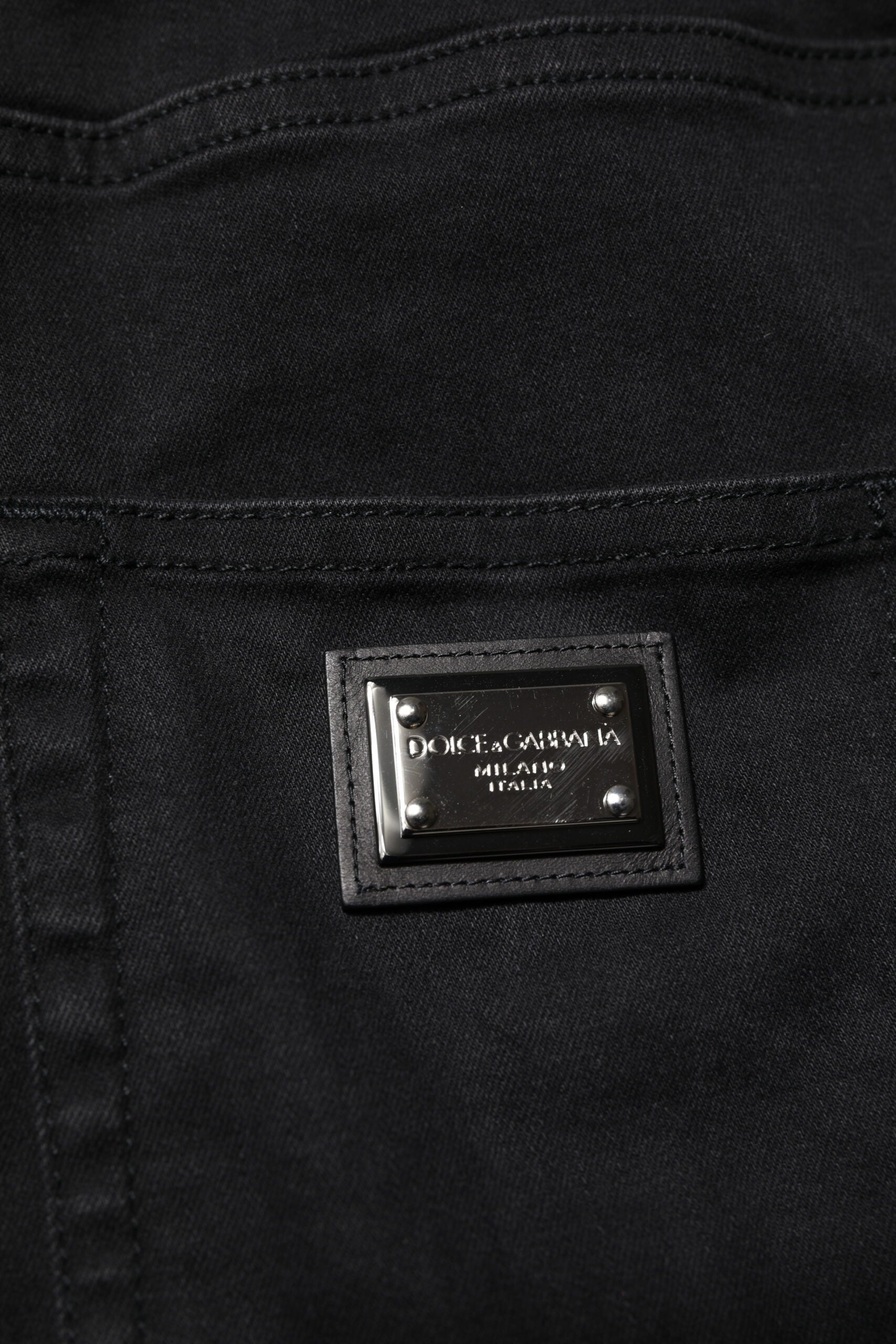 Svarta skinny jeans med hög midja i bomull 