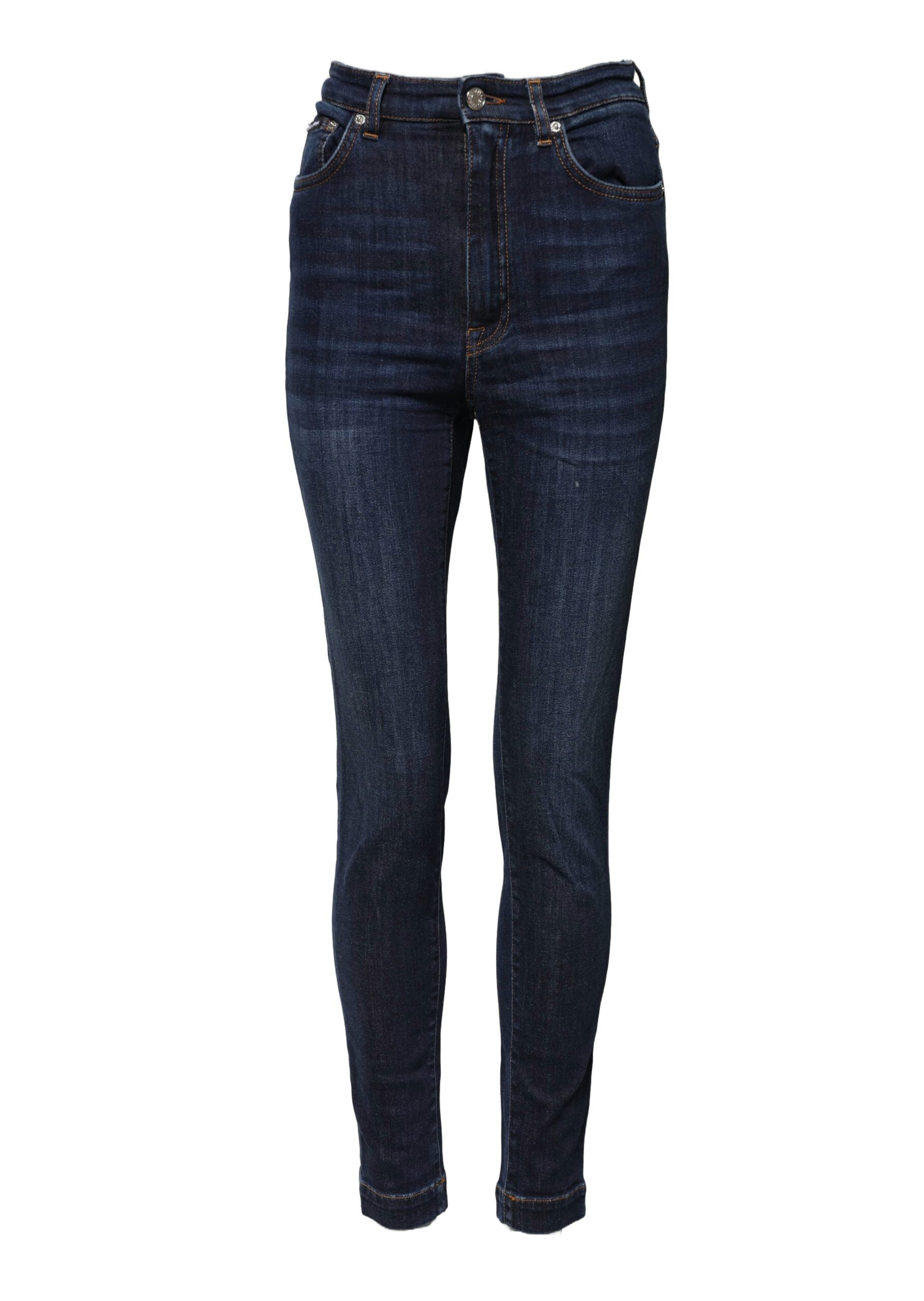 Blå GRACE skinny jeans med hög midja