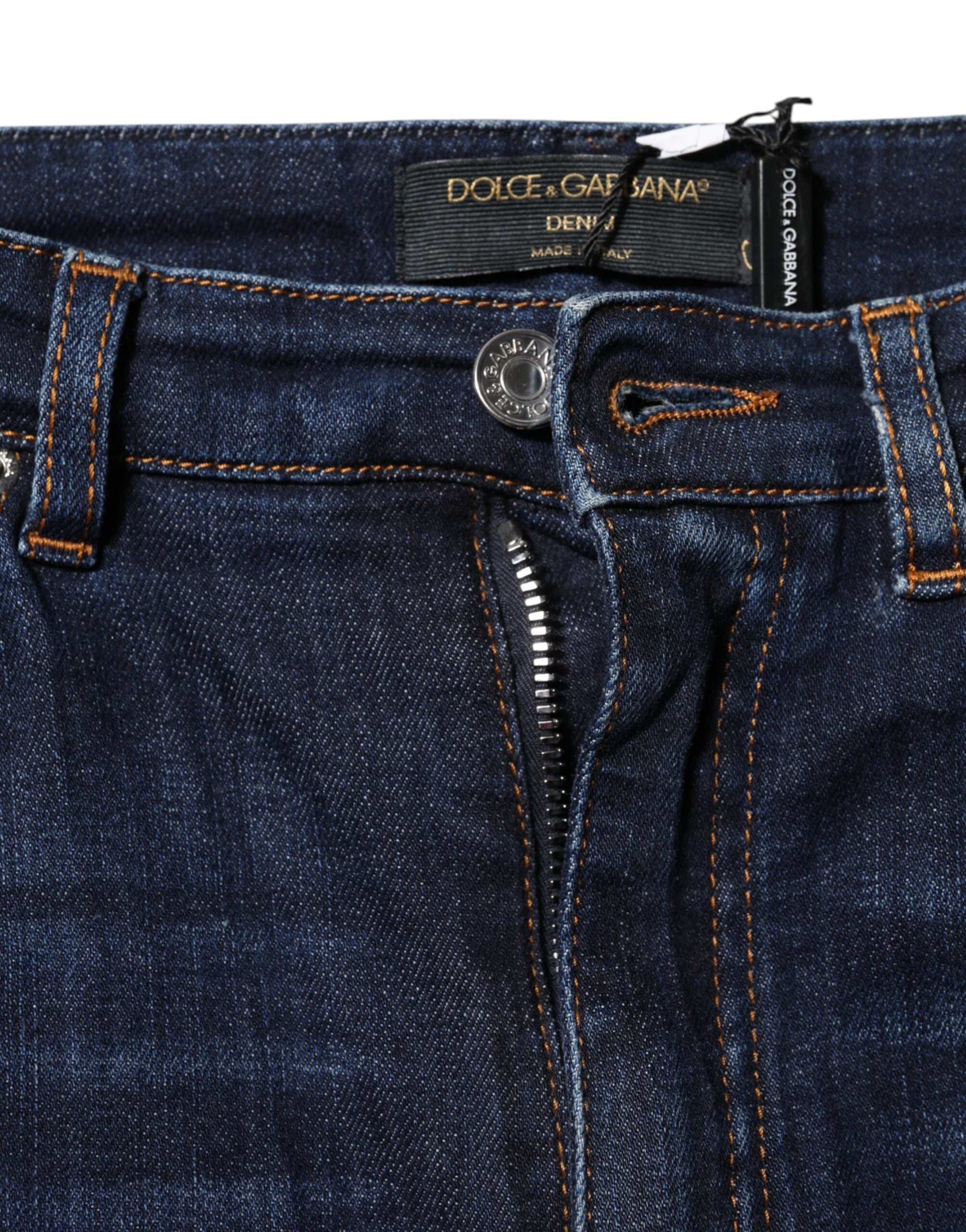 Blå GRACE skinny jeans med hög midja