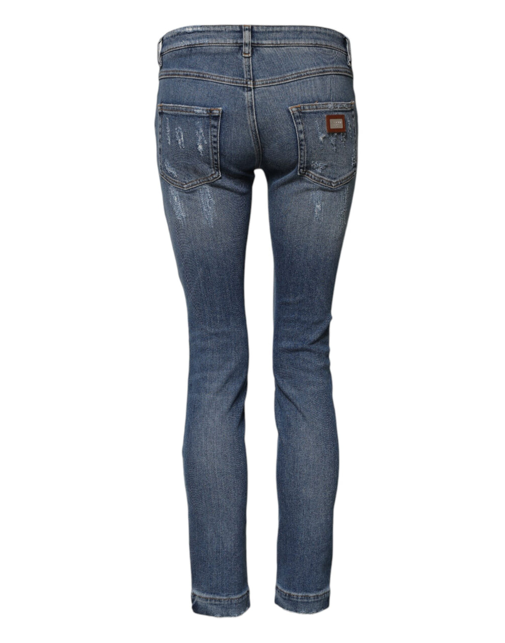 Blåa SNÄLLA SLITADE SKINA DENIMJEANS 