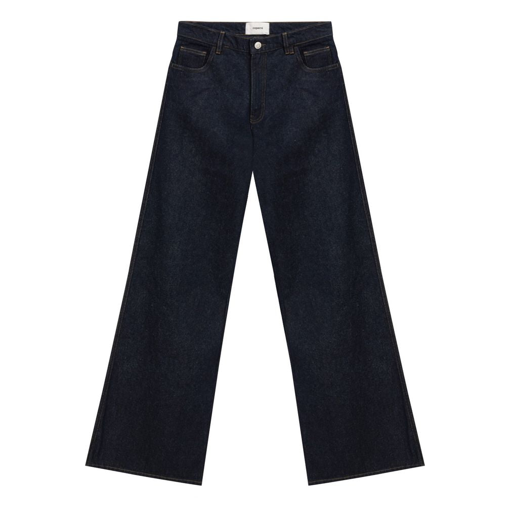 Blå bomullsjeans med hög midja