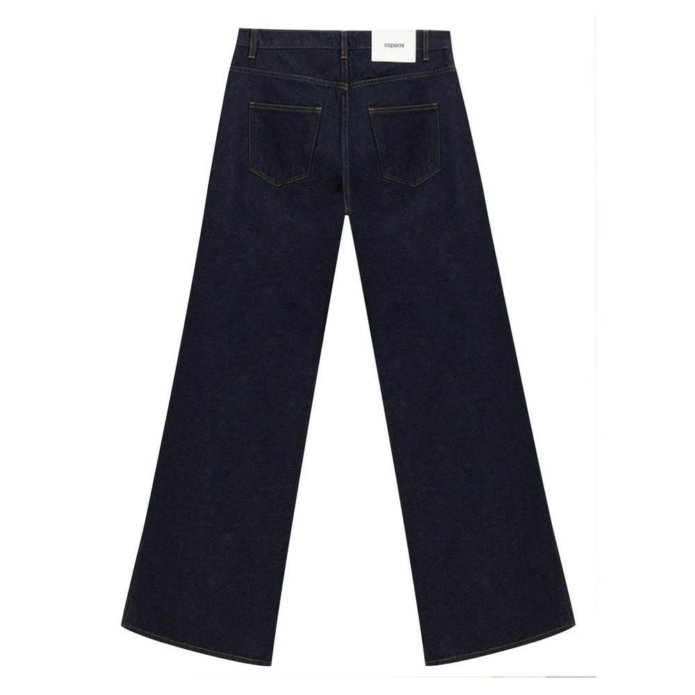 Blå bomullsjeans med hög midja