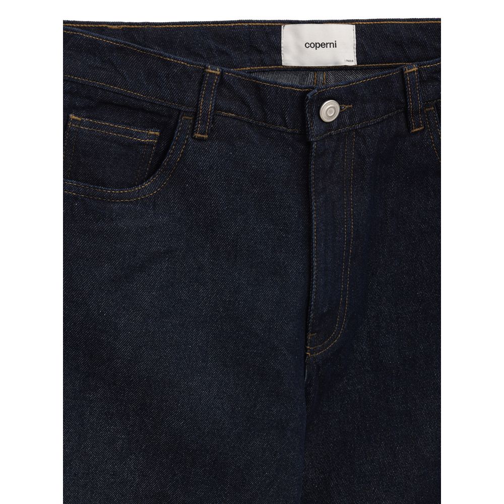 Blå bomullsjeans med hög midja