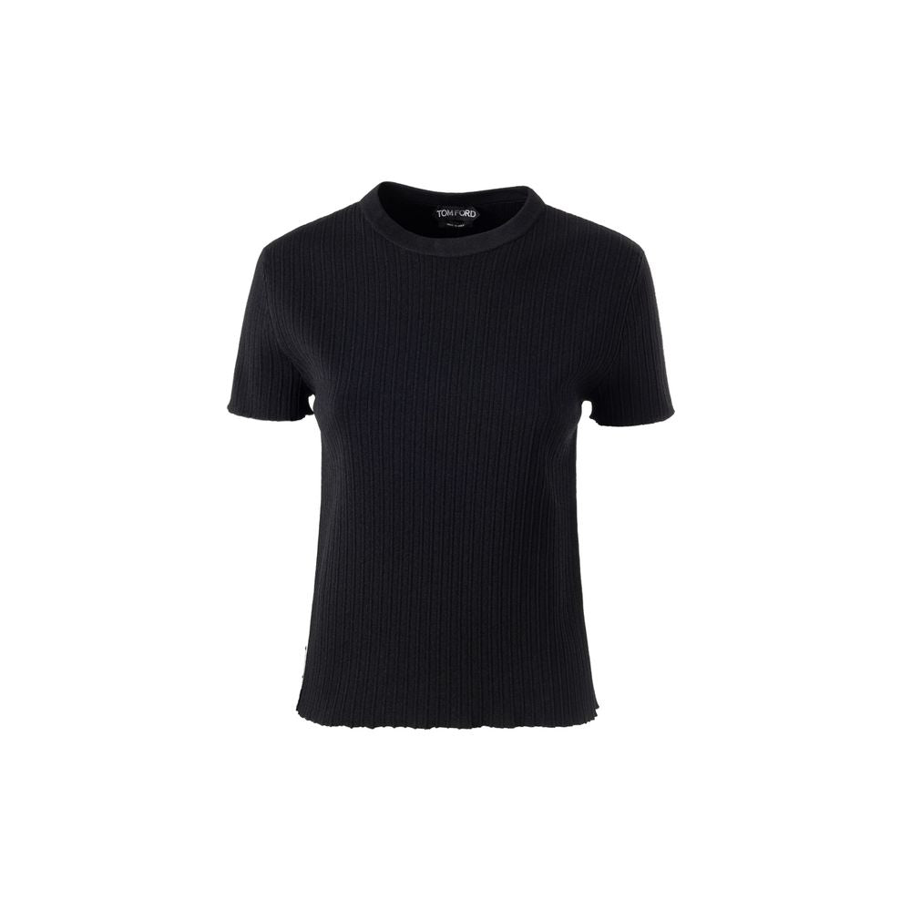Tom Ford svart siden-T-shirt