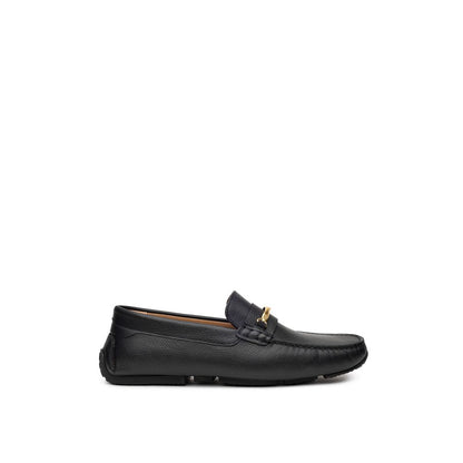 Bally svart lädermockasin