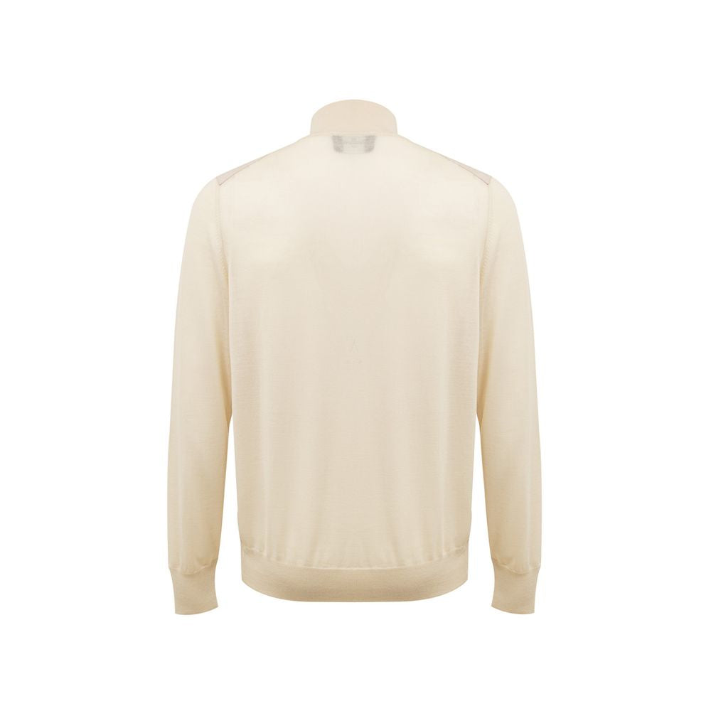 Beige ull-T-skjorte