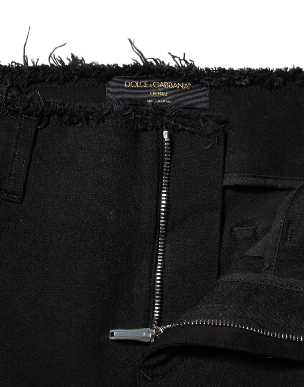 Svarta bomullsjeans med medelhög midja och utsvängda denim 