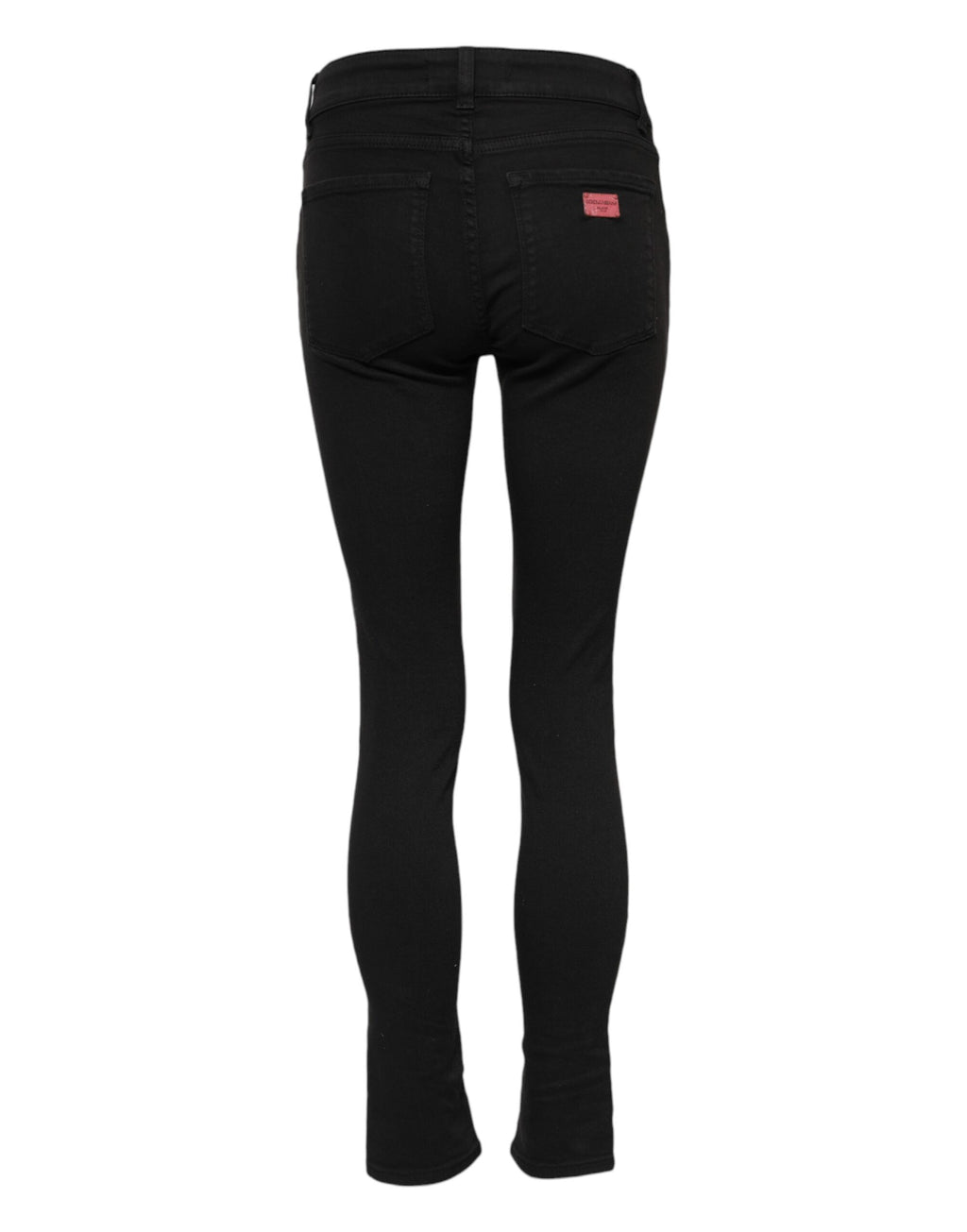 Svarta skinny jeans med medelhög midja i bomull 