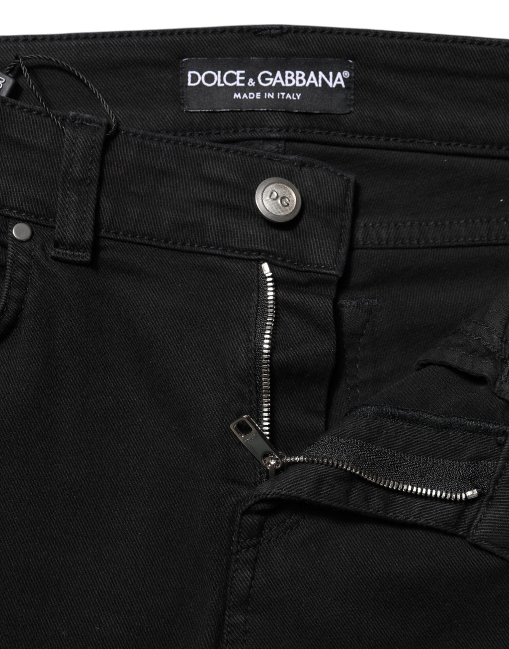 Svarta skinny jeans med medelhög midja i bomull 