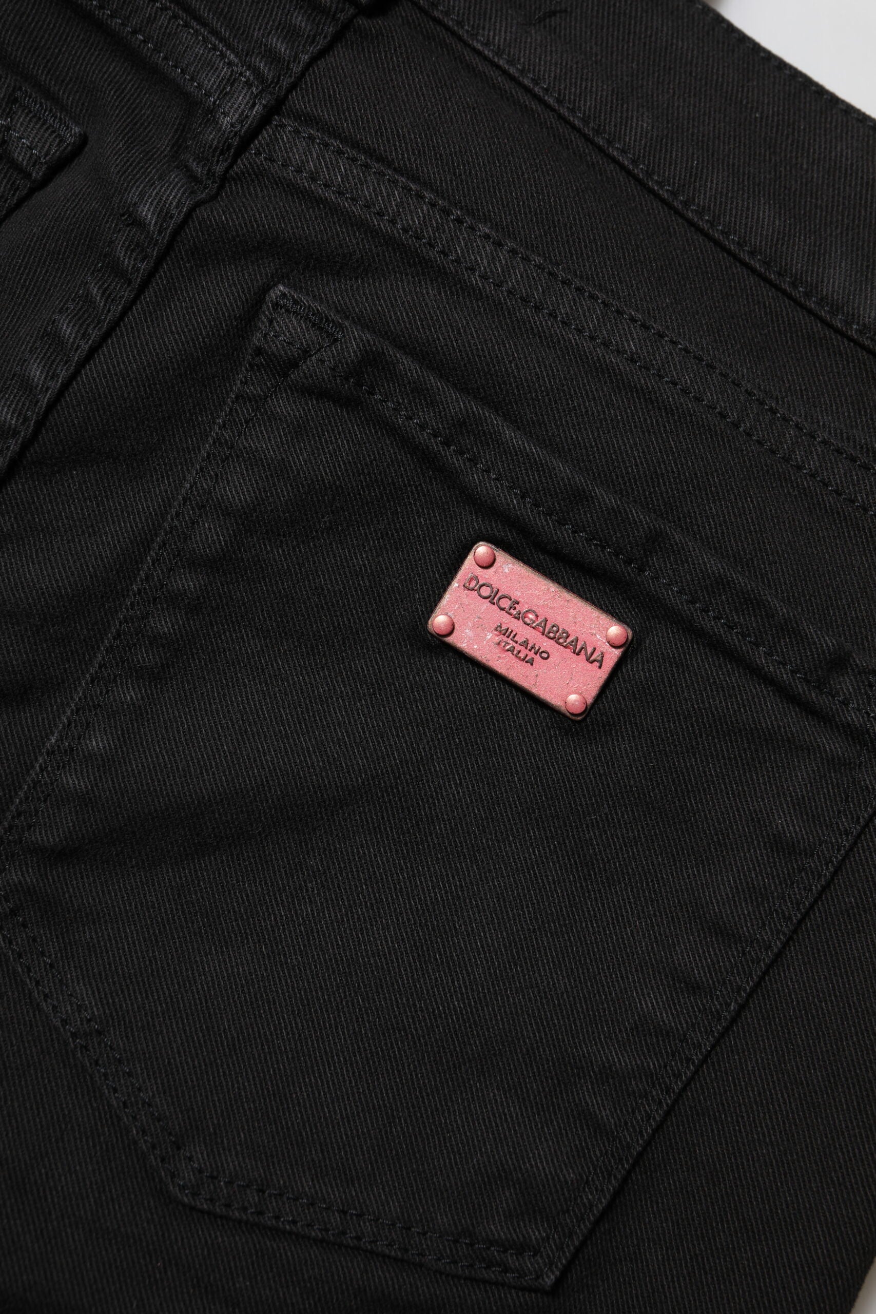 Svarta skinny jeans med medelhög midja i bomull 