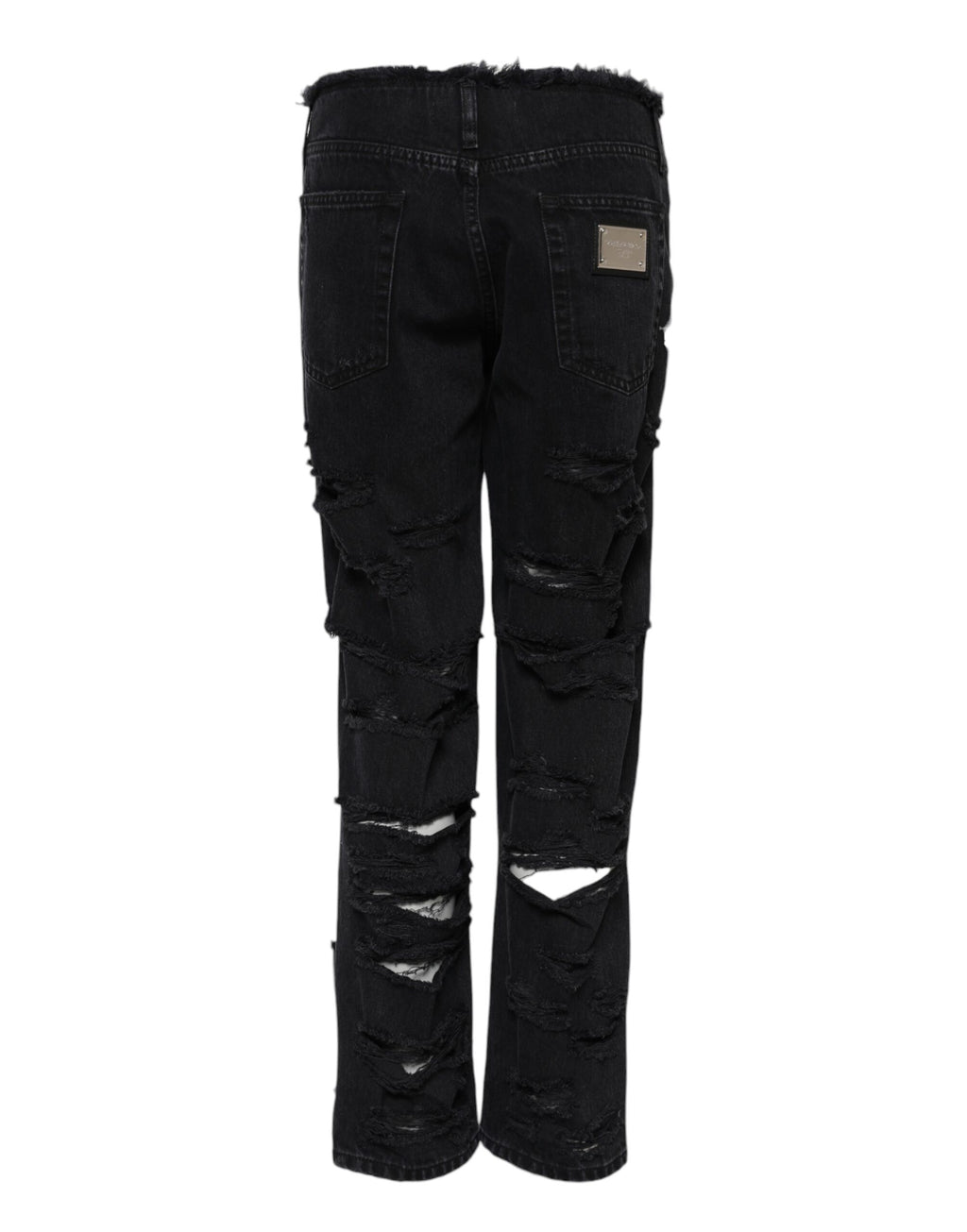 Svarta bomullsrosa jeans med medelhög midja 