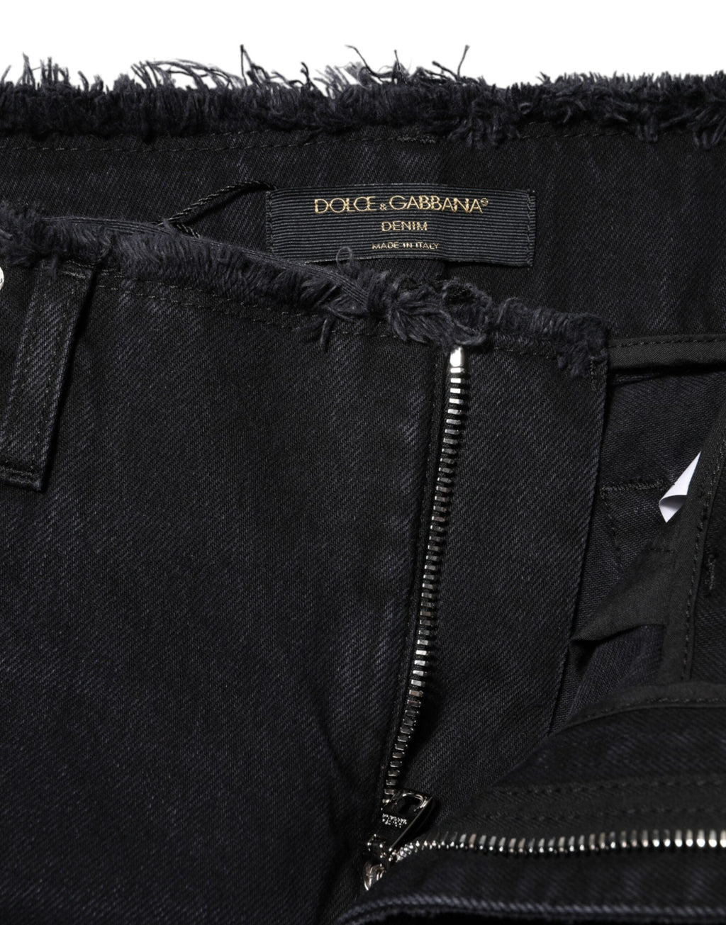 Svarta bomullsrosa jeans med medelhög midja 