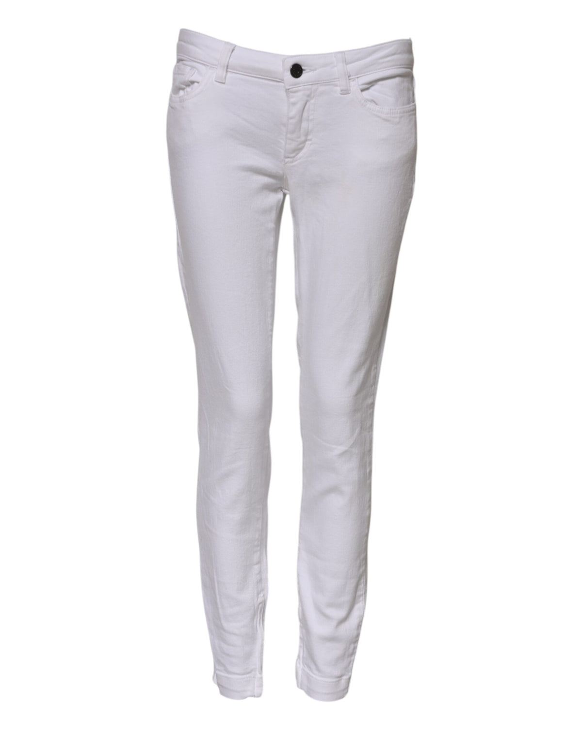Dolce & Gabbana White Cotton Low Waist Skinny Denim Jeans