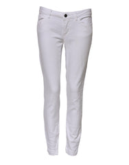 Dolce & Gabbana White Cotton Low Waist Skinny Denim Jeans