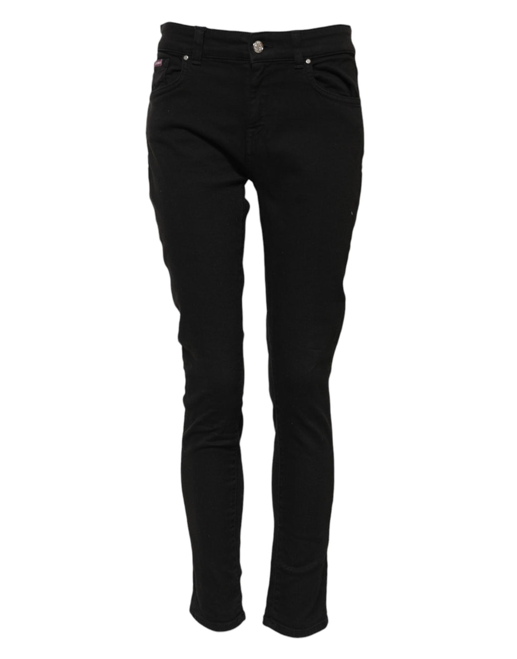 Svarta skinny jeans med mellanhög midja i bomull med logotyp 