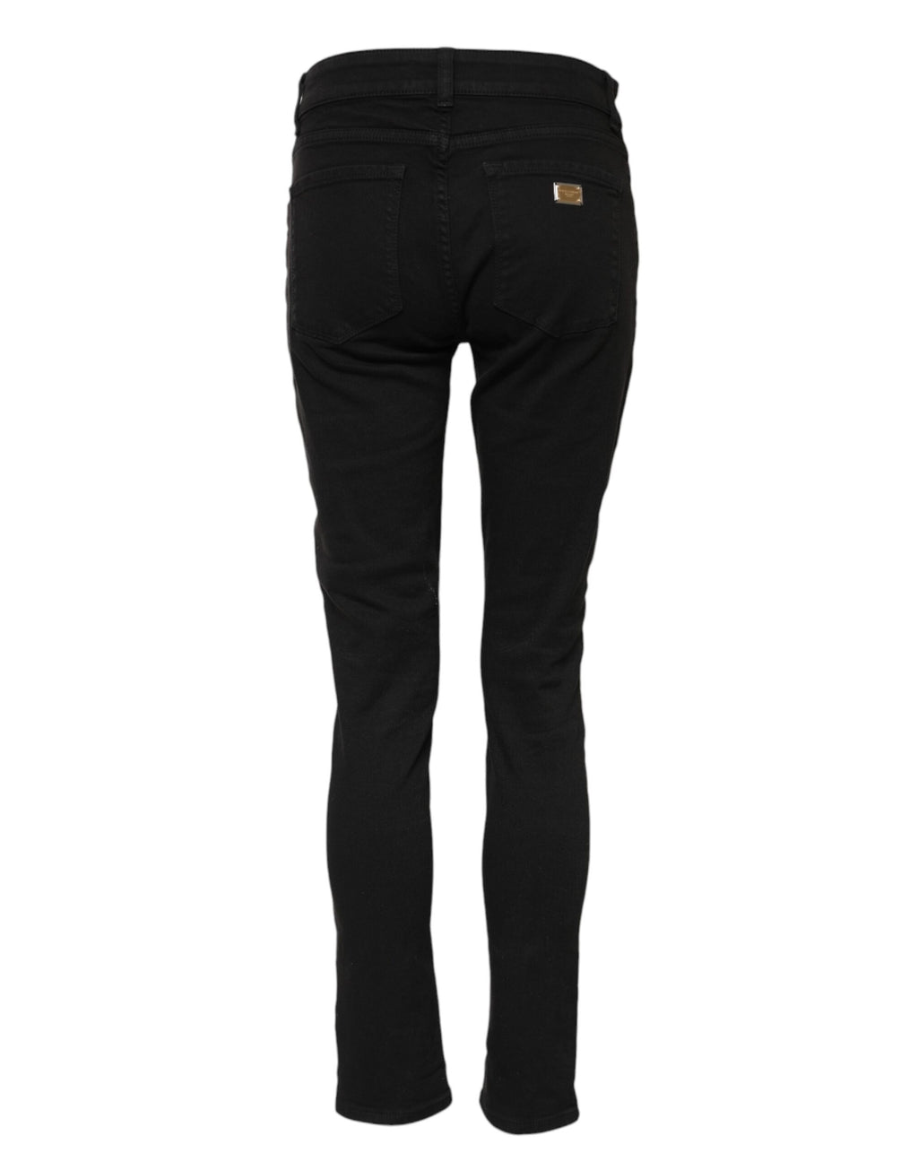 Svarta skinny jeans med mellanhög midja i bomull med logotyp 