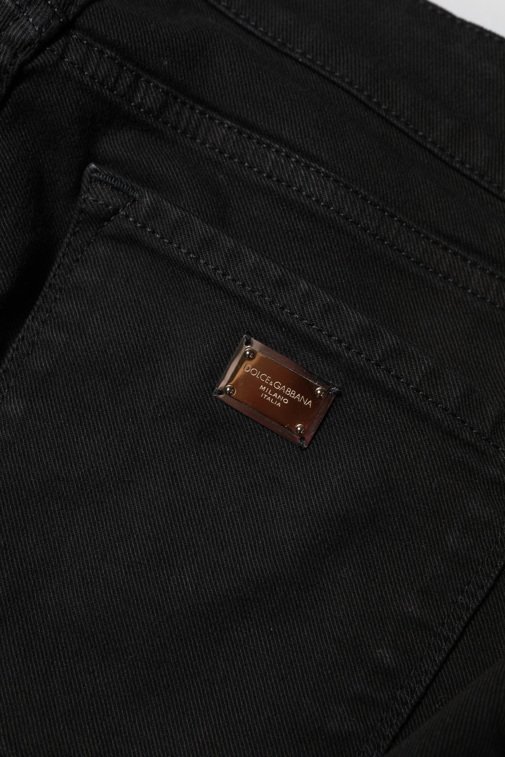 Svarta skinny jeans med mellanhög midja i bomull med logotyp 