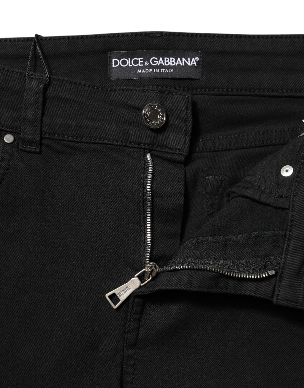 Svarta skinny jeans med mellanhög midja i bomull med logotyp 