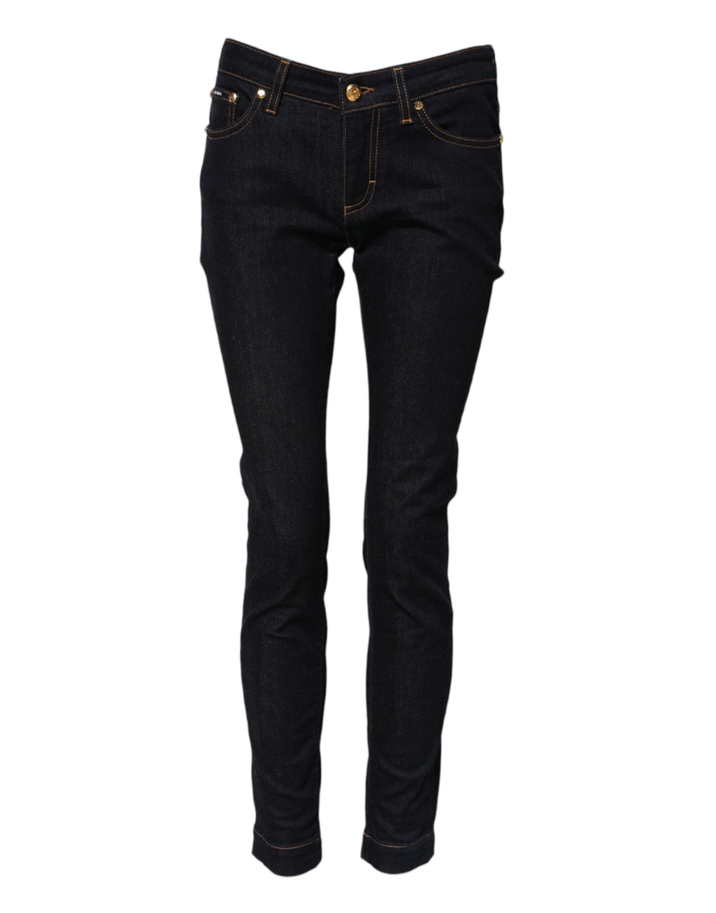 Blå bomulls-pretty lågmidjade skinny jeans 