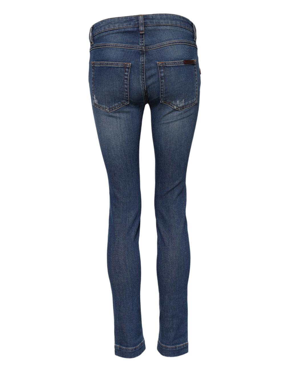 Blå bomullsjeans med låg midja och smal passform 