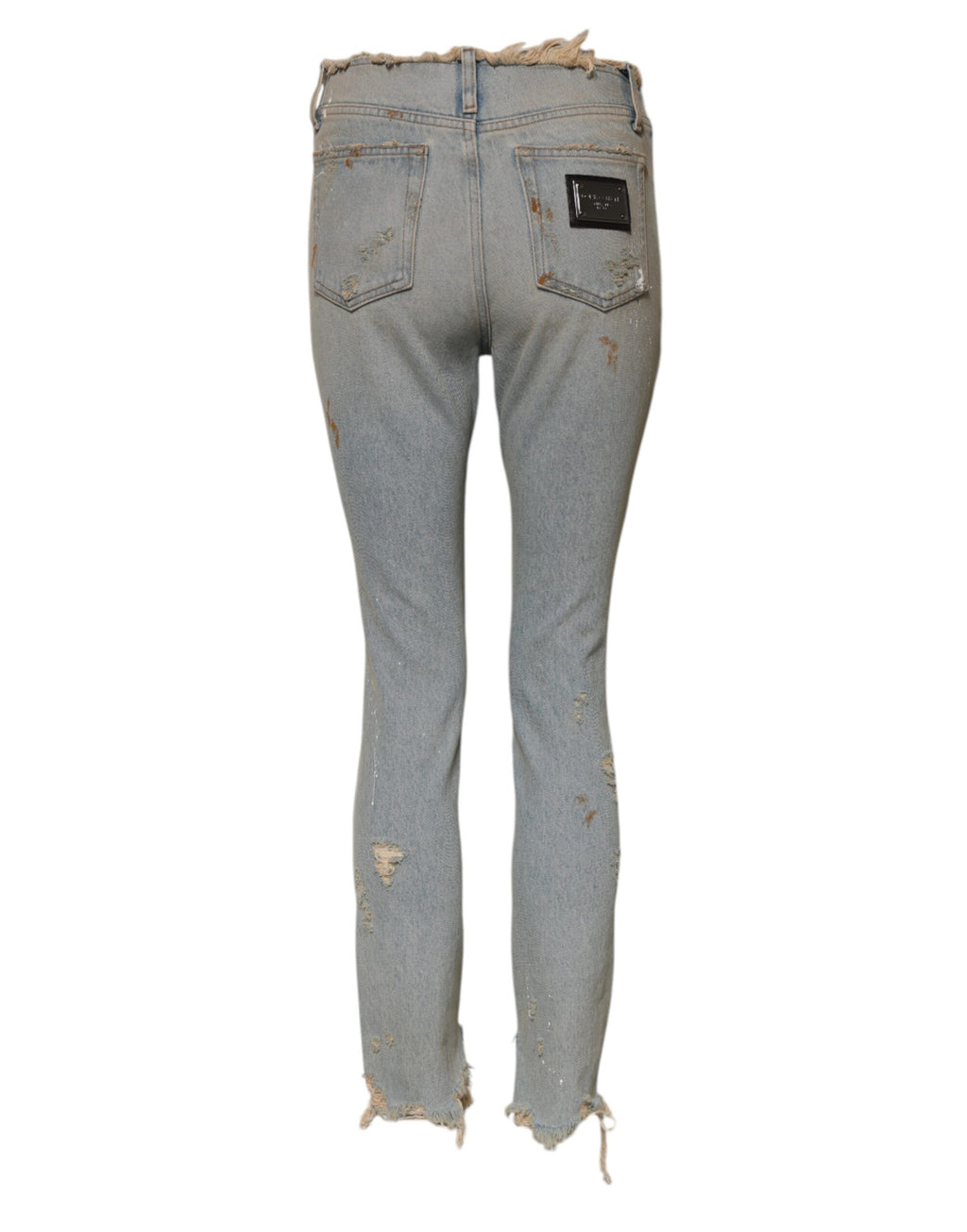 Ljusblå skinny jeans med hög midja 