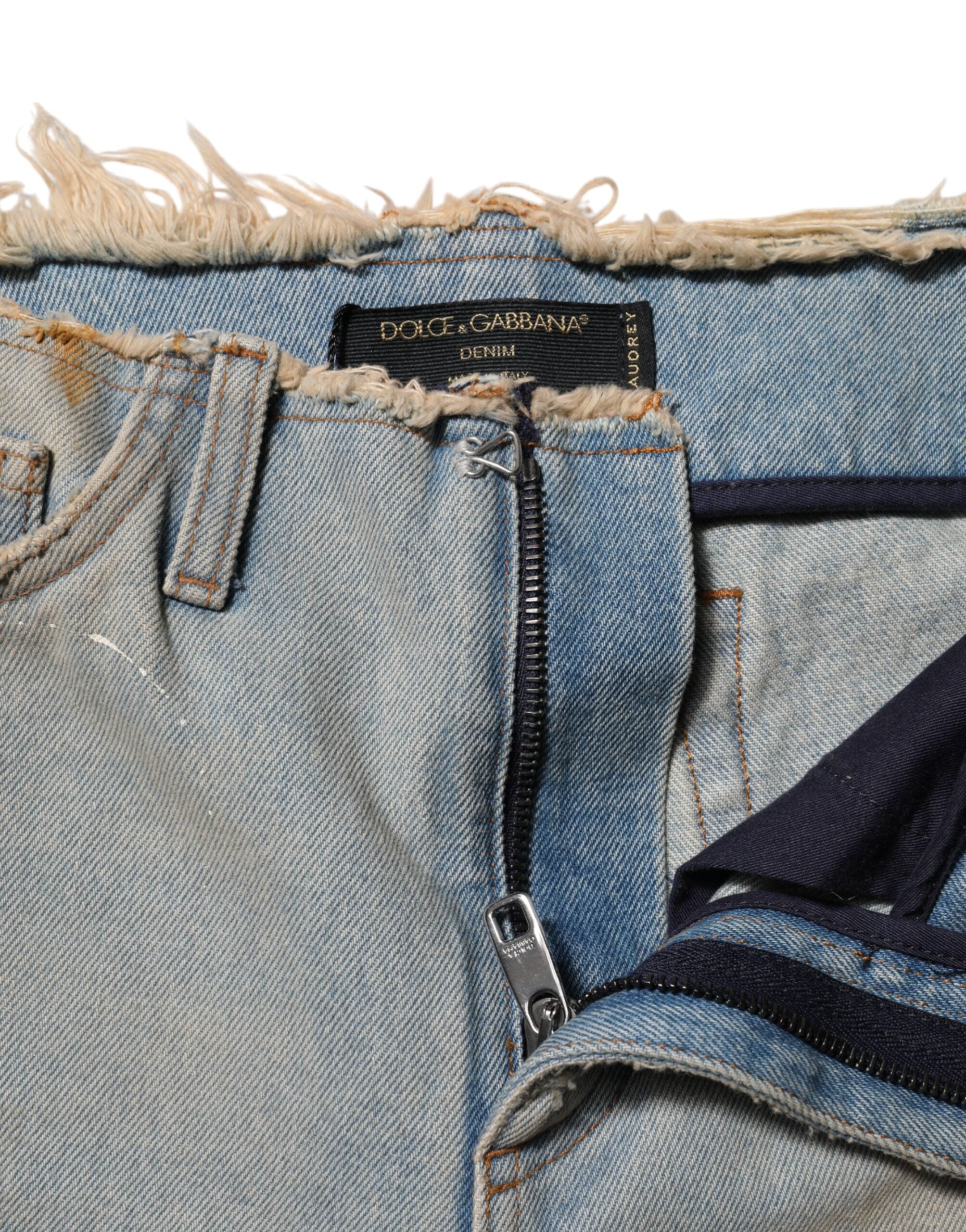 Ljusblå skinny jeans med hög midja 
