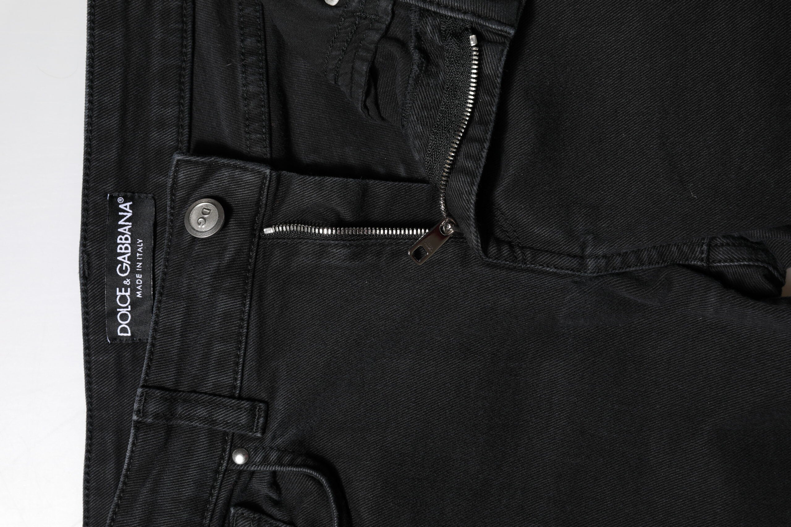 Svarta skinny jeans med medelhög midja i bomull