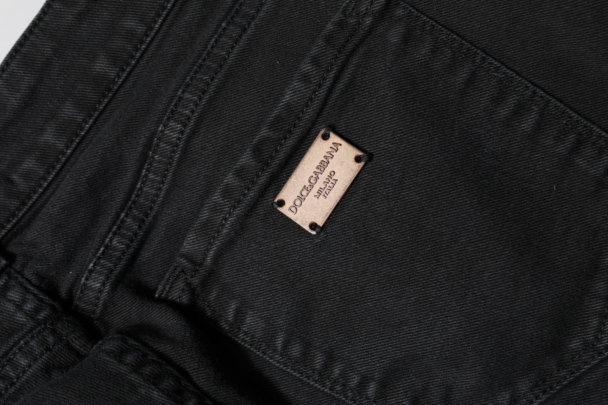 Svarta skinny jeans med medelhög midja i bomull