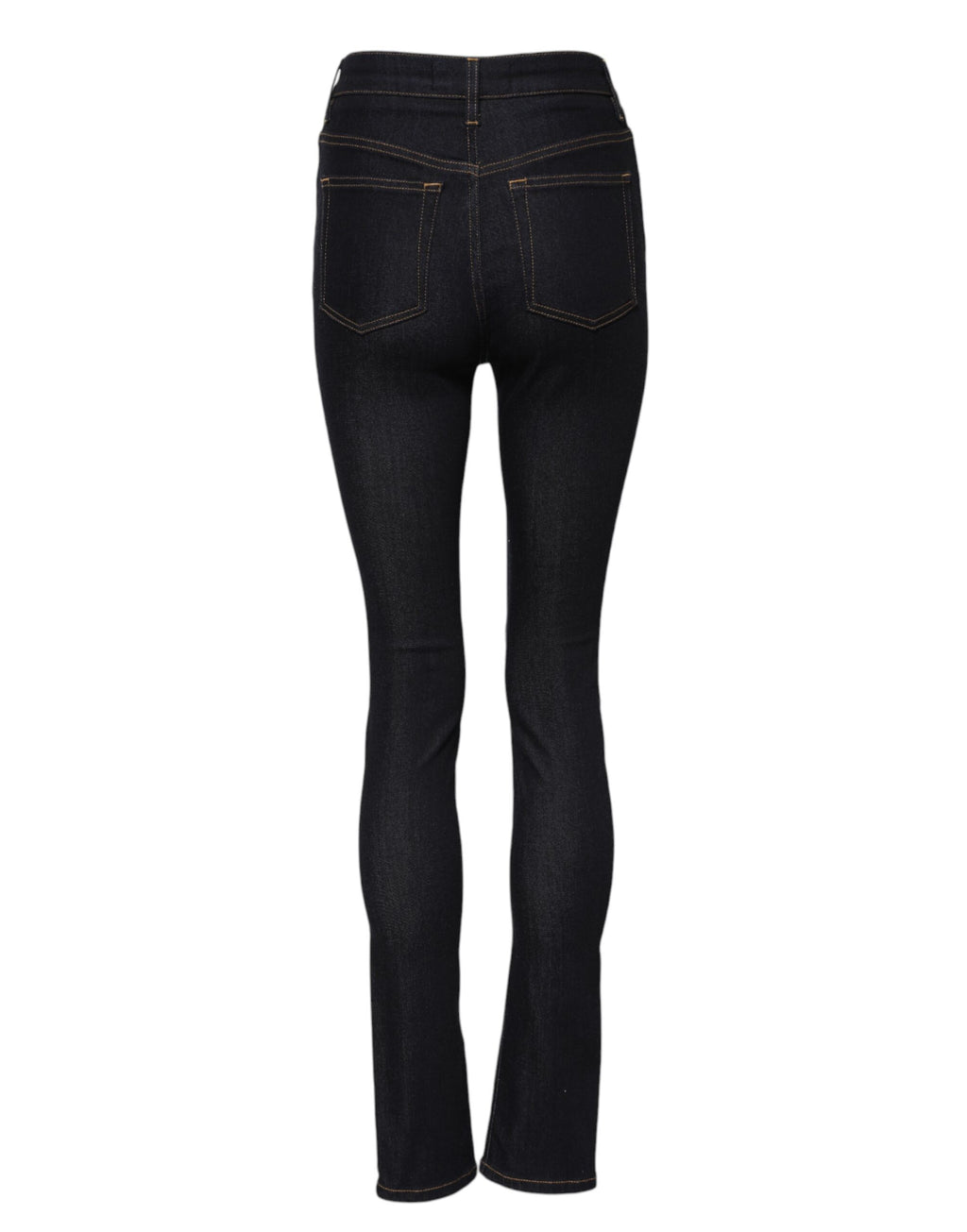 Blå bomullsjeans med hög midja och smal passform