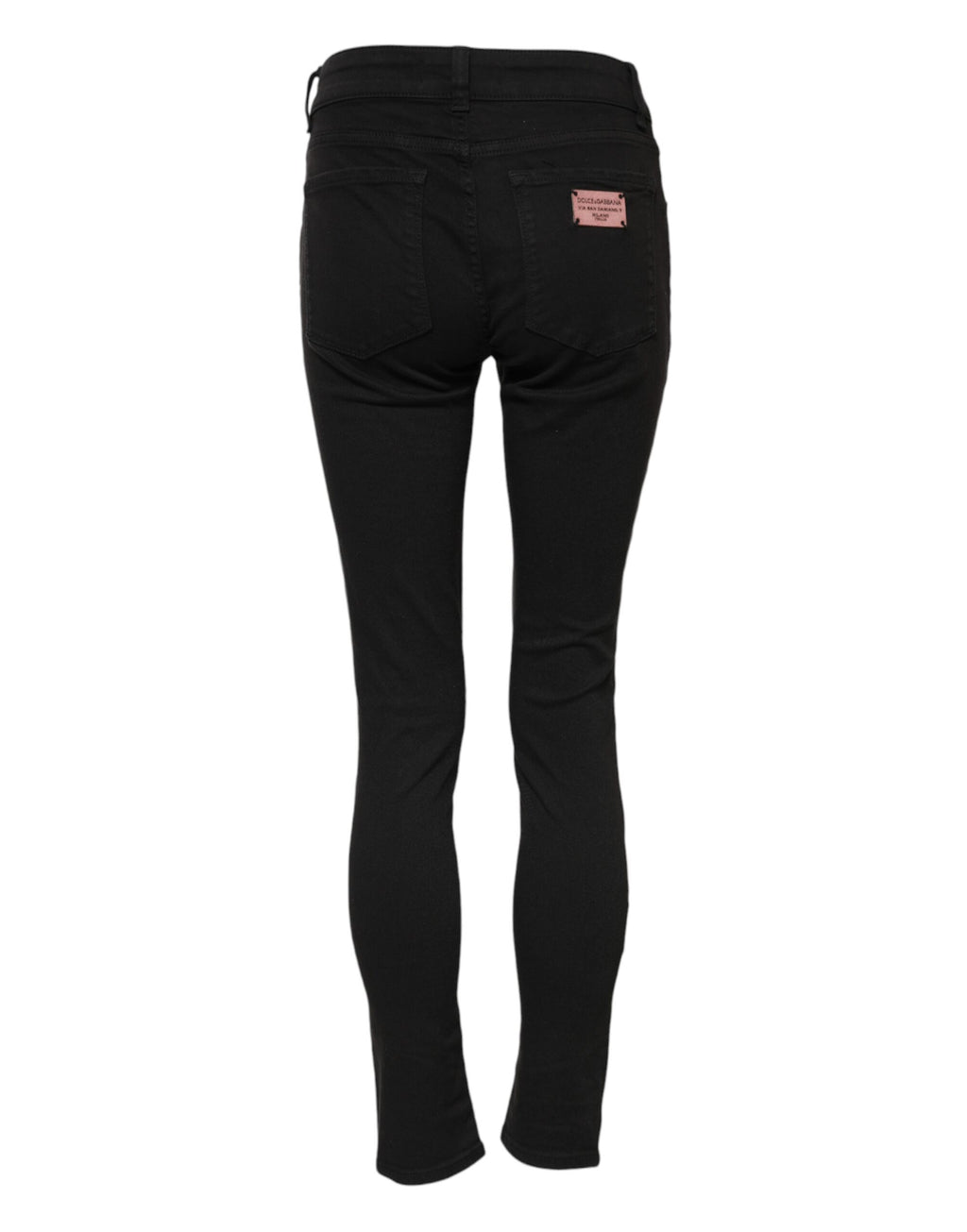 Svarta skinny jeans med medelhög midja i bomull 