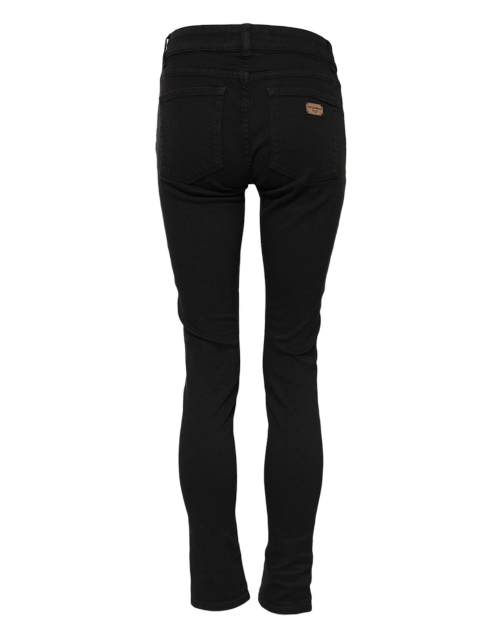 Svarta skinny jeans med medelhög midja i bomull 
