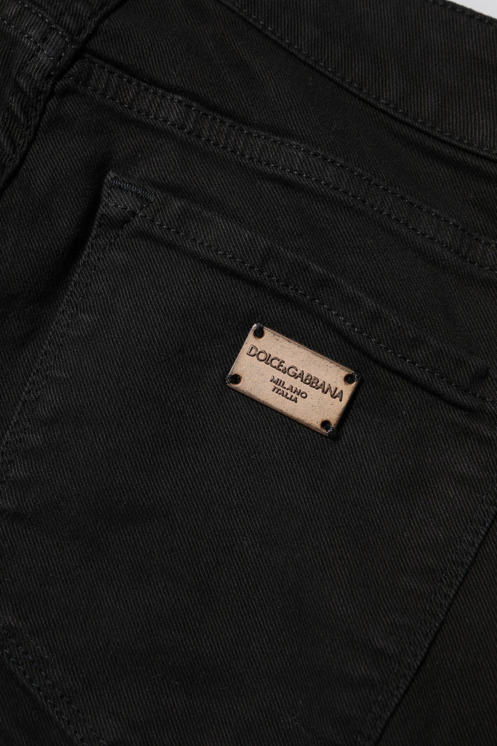 Svarta skinny jeans med medelhög midja i bomull 