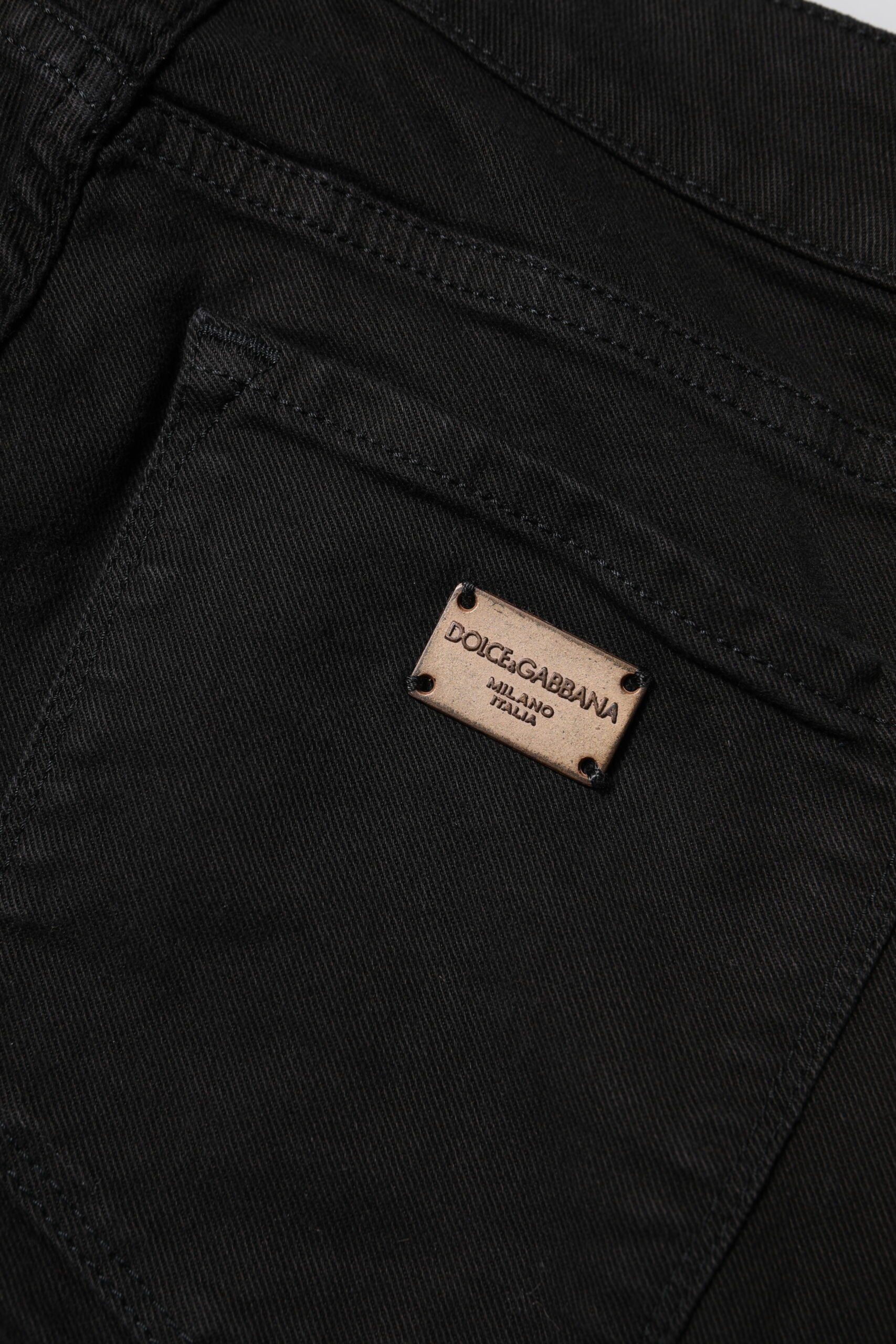 Svarta skinny jeans med medelhög midja i bomull 