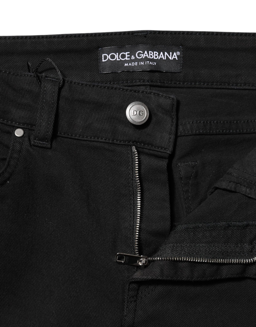 Svarta skinny jeans med medelhög midja i bomull 