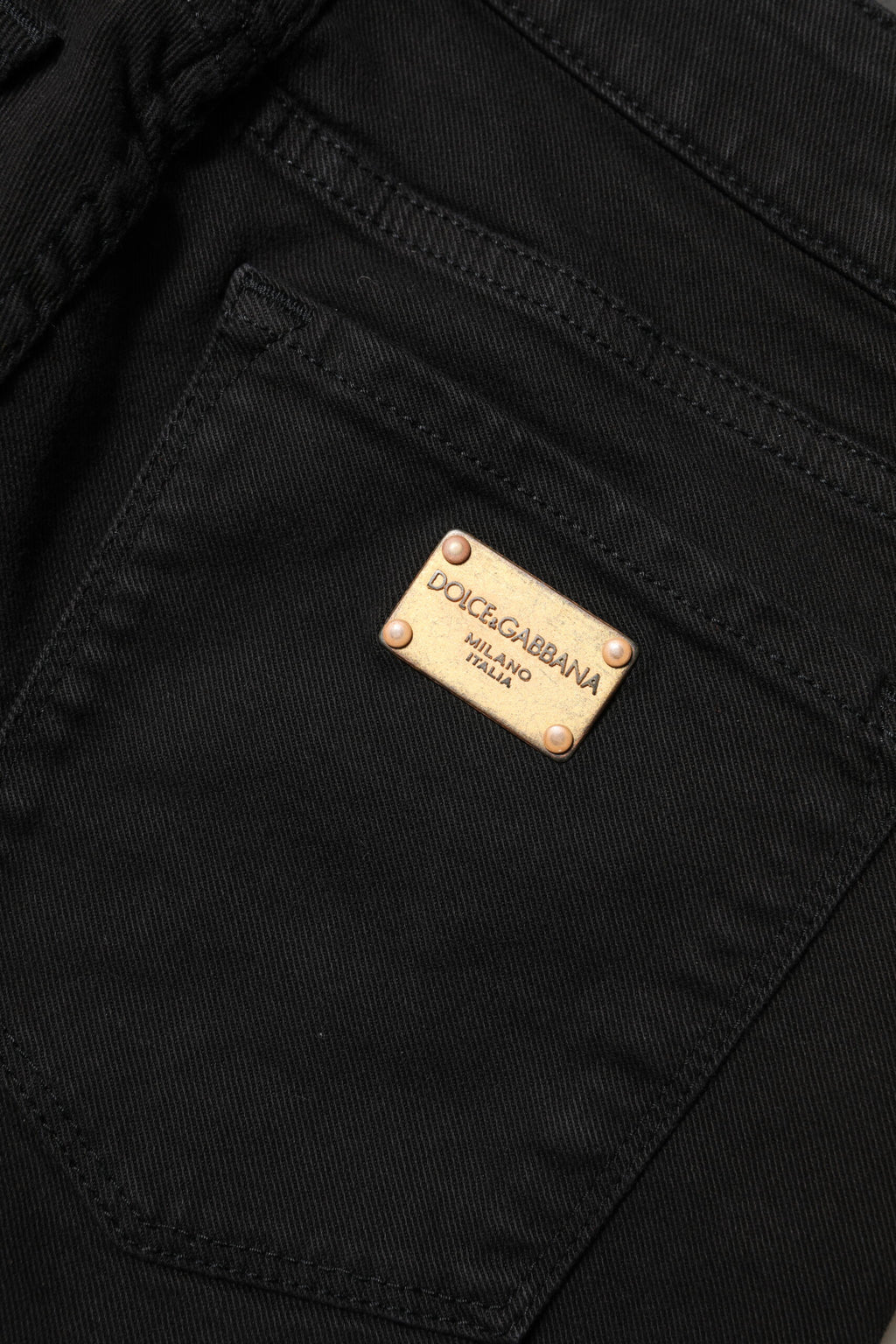 Svarta skinny jeans med medelhög midja i bomull 