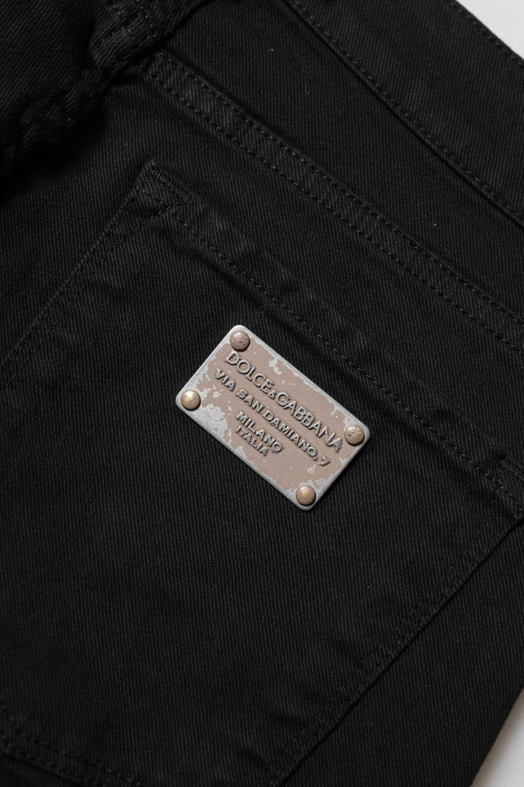 Svarta skinny jeans med mellanhög midja i bomull med logotyp 