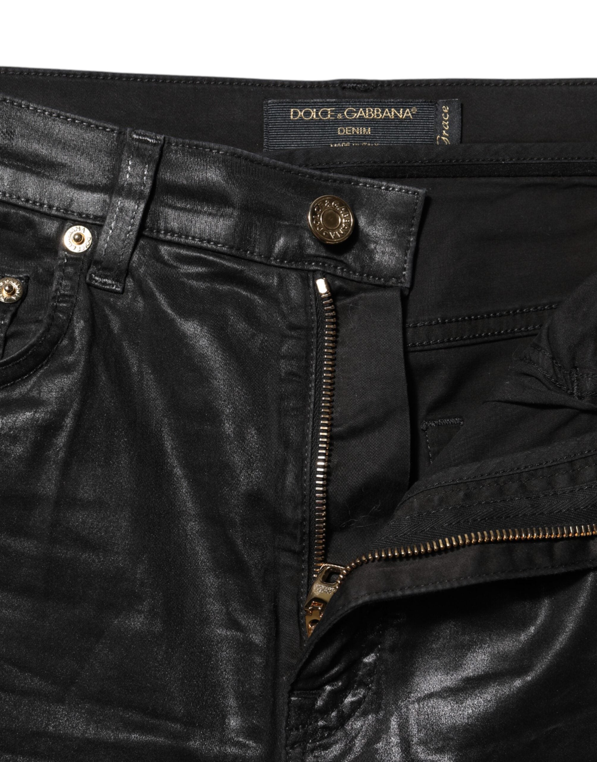 Svarta GRACE skinny jeans med hög midja 