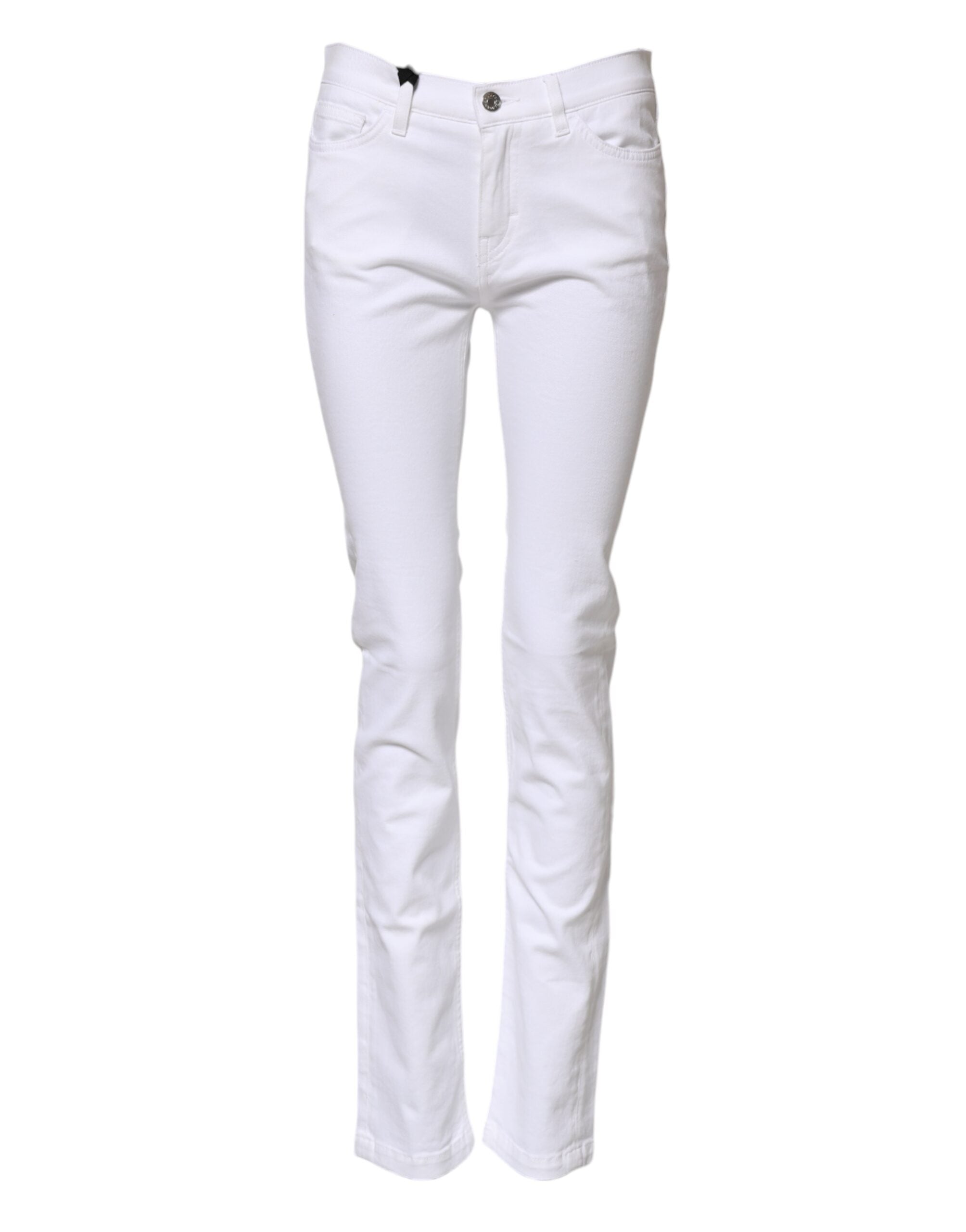 Dolce & Gabbana White GRACE Mid Waisted Skinny Denim Jeans