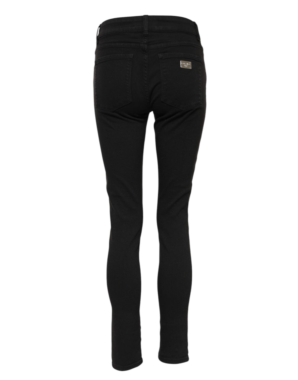 Svarta skinny jeans med mellanhög midja i bomull med logotyp 